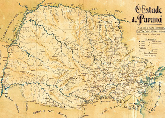 Mapa do estado do Paraná, 1924