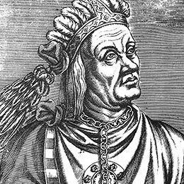 Atahualpa (1502-1533), o último imperador inca. Gravura do frade franciscano francês André Thévet (1516-1590). “La Civilisation des Incas”, Jean-Claude Valla, Éditions Famot, Genebra, 1976.