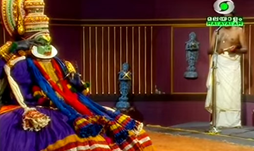 Apresentação kathakali em programa de TV